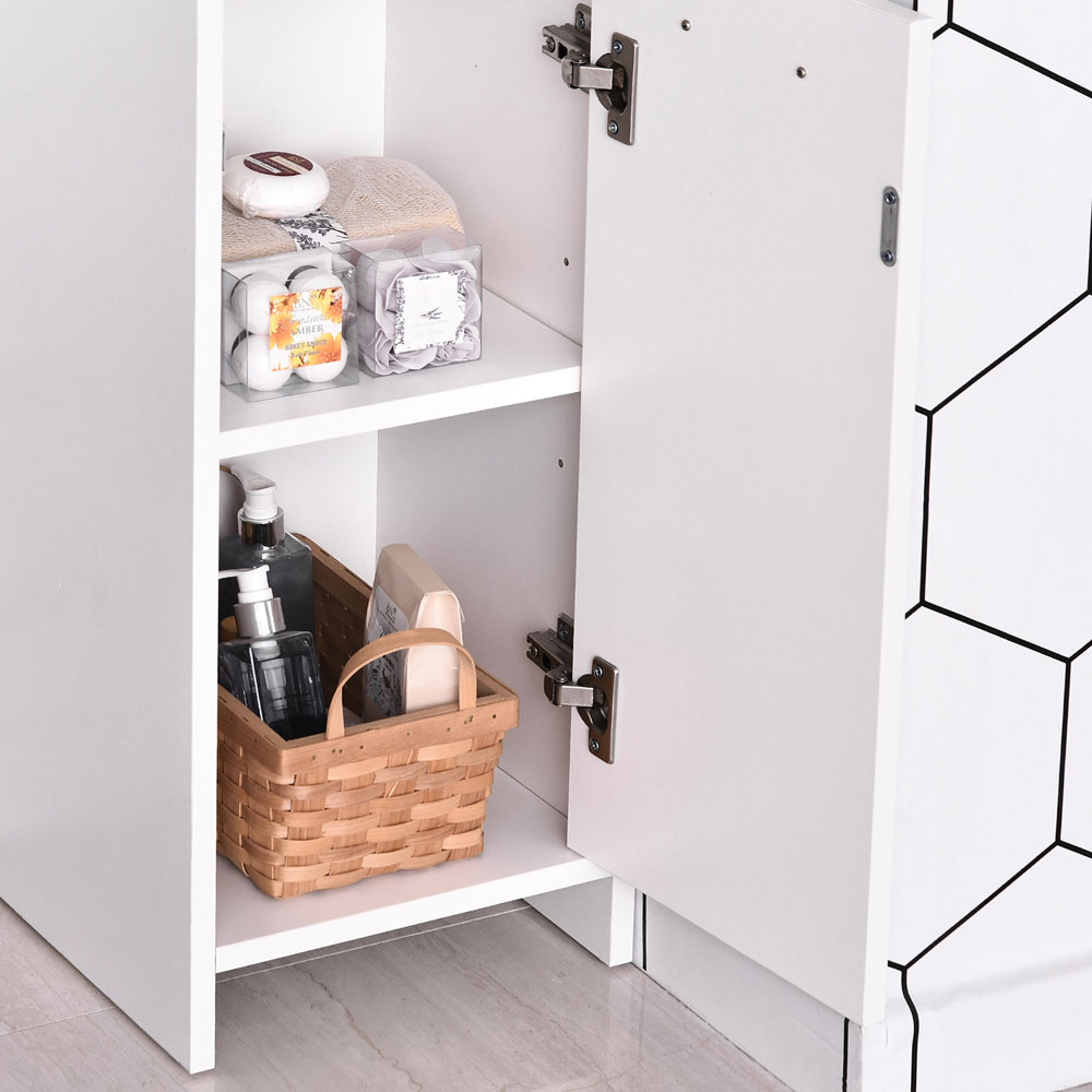 Portland 2 Door 2 Shelf White Tall Floor Cabinet Image 3