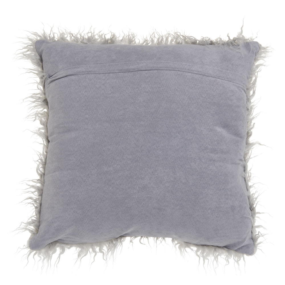 Wilko  Faux Mongolian Cushion Grey 50 x 50cm Image 2