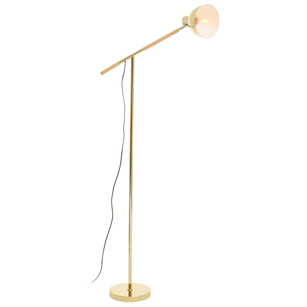 Premier Housewares Shiny Brass Adjustable Floor Lamp Image 3