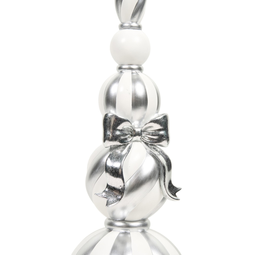 White and Silver Bauble Tower Image 4