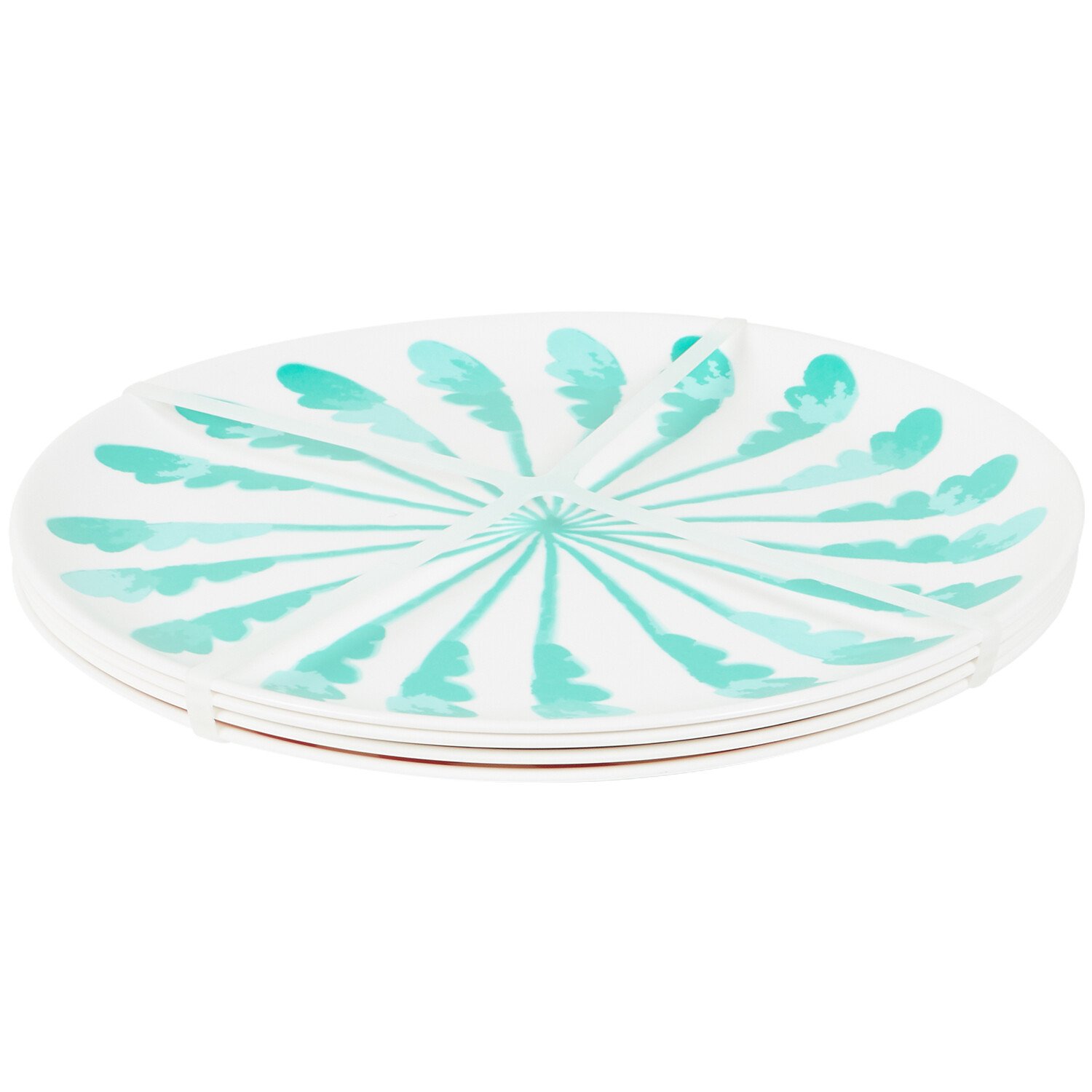 Pack of 4 Sahara Brights Spiral Melamine Plates Dinner Plate Image 1