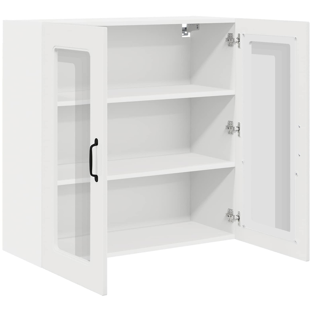 vidaXL 2 Glass Door High Gloss White Kitchen Wall Cabinet Image 5