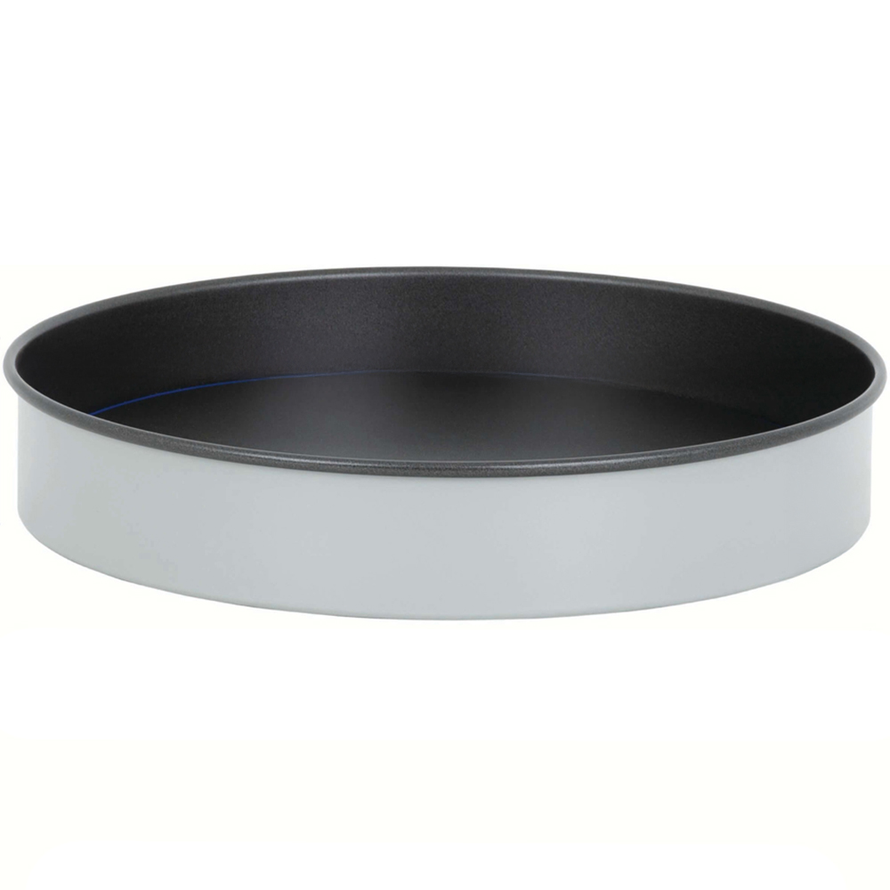 Wham PushPan 23cm Set of 2 Light Grey and Pewter Shallow Tin Image 1