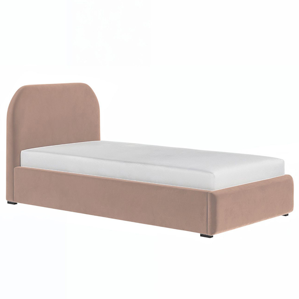 Flair Alba Single Pink Velvet Ottoman Bed Image 3