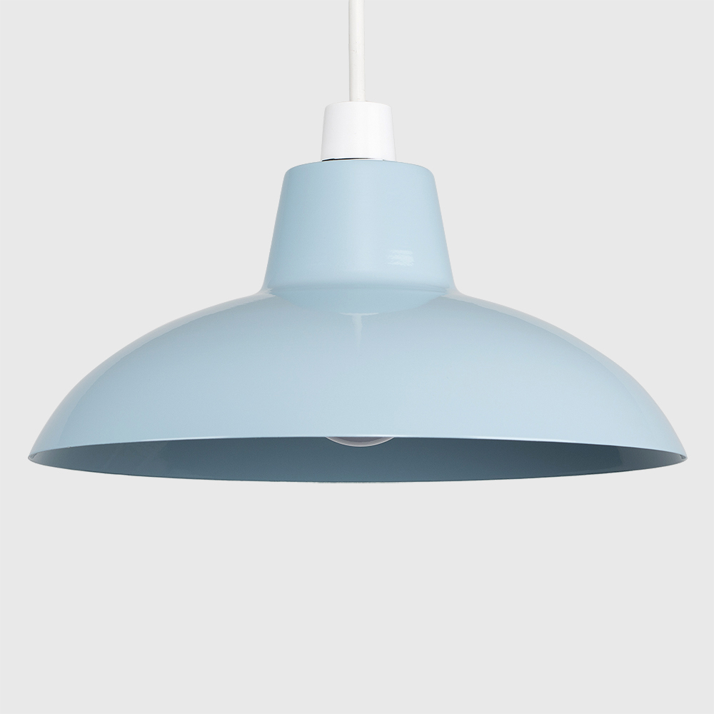 ValueLights Civic Cornflower Blue Retro Pendant Light Shade Image 3