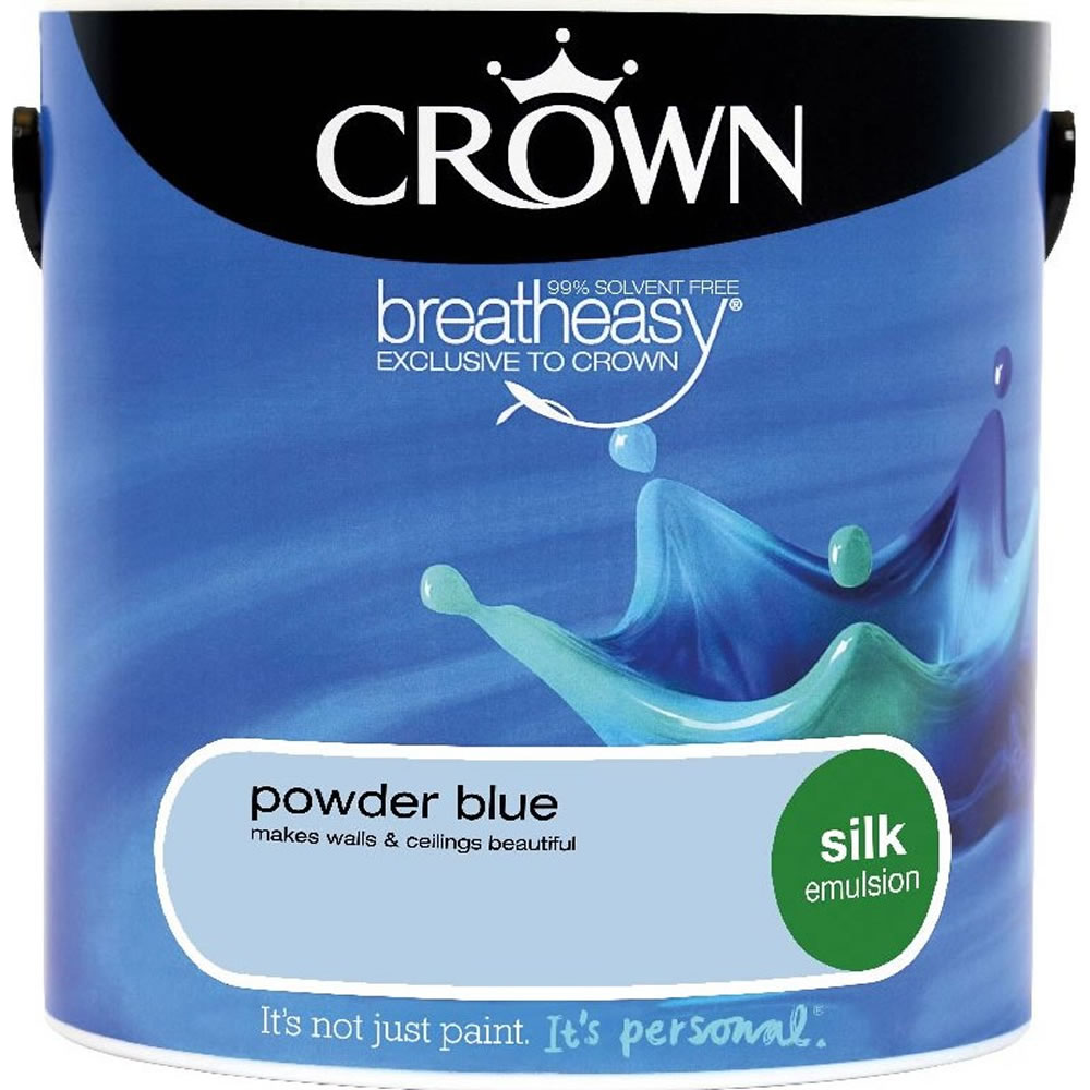 Crown Powder Blue Silk Emulsion Paint 2.5L Image 1
