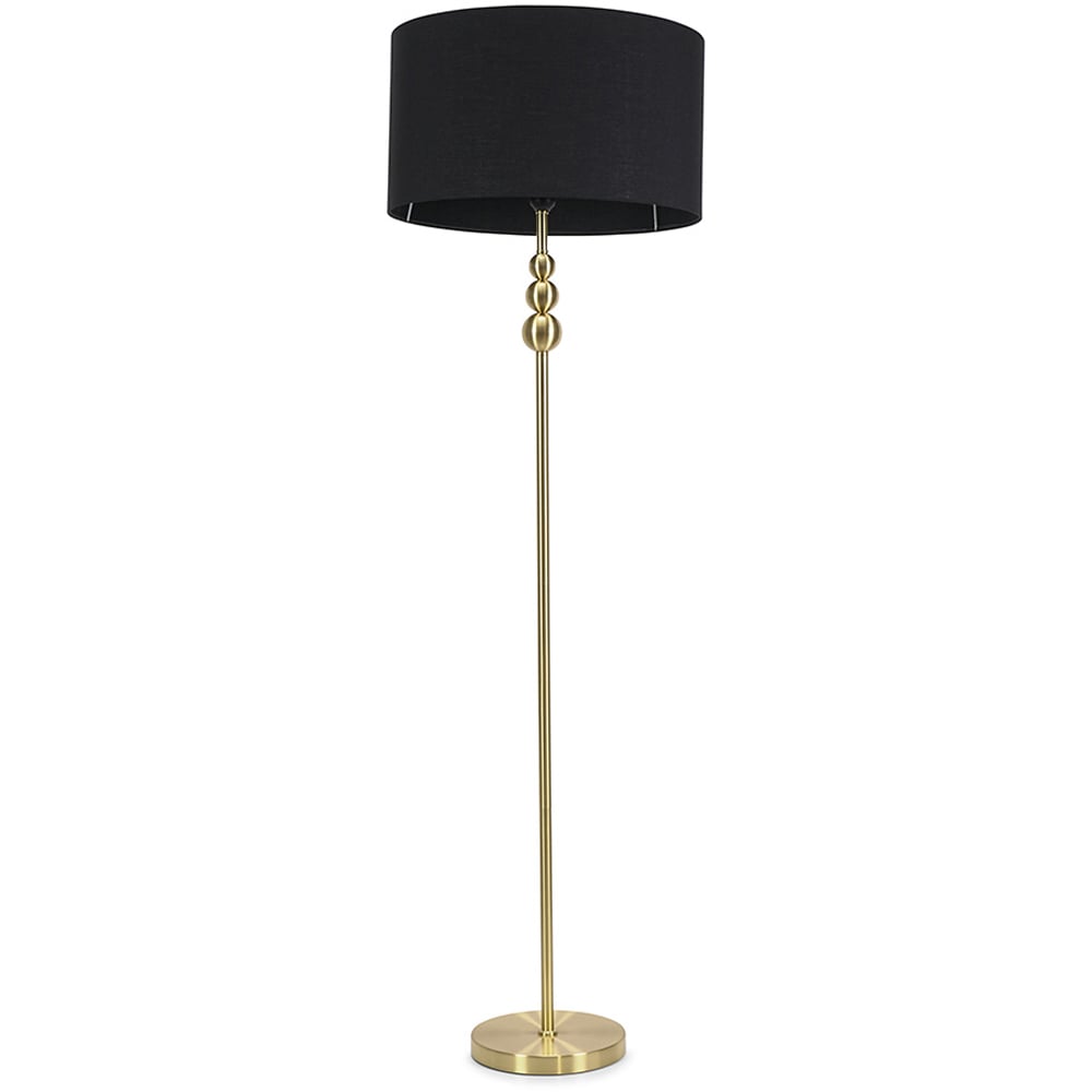 ValueLights Marissa Black Shade Gold Ball LED Floor Lamp Image 1