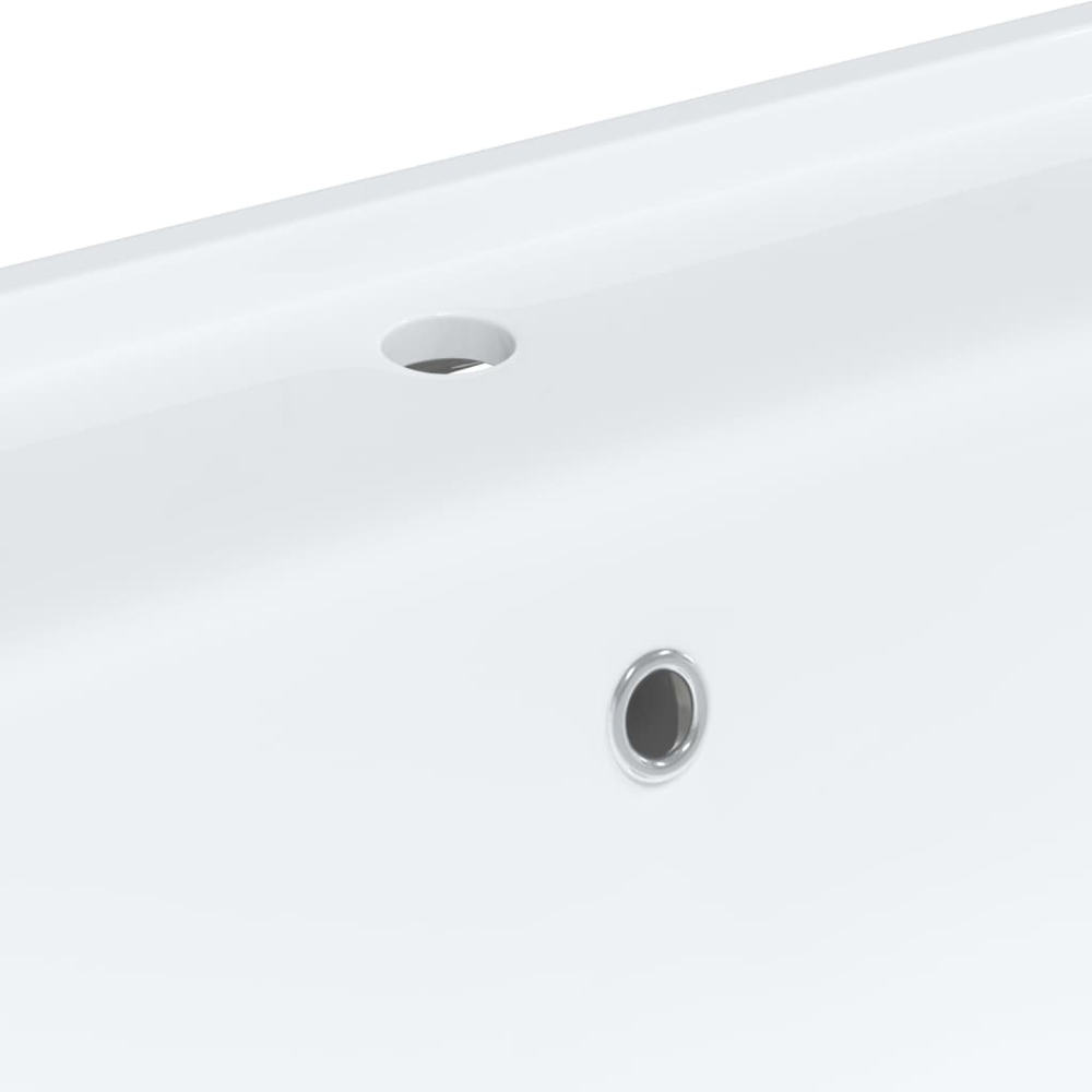 vidaXL White Ceramic Rectangular Bathroom Sink 195 x 480 x 610mm Image 5
