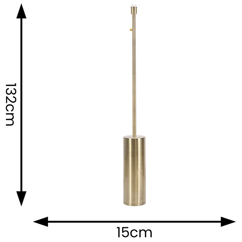 ValueLights Lexy Antique Brass Dimmable Floor Lamp Base Image 4