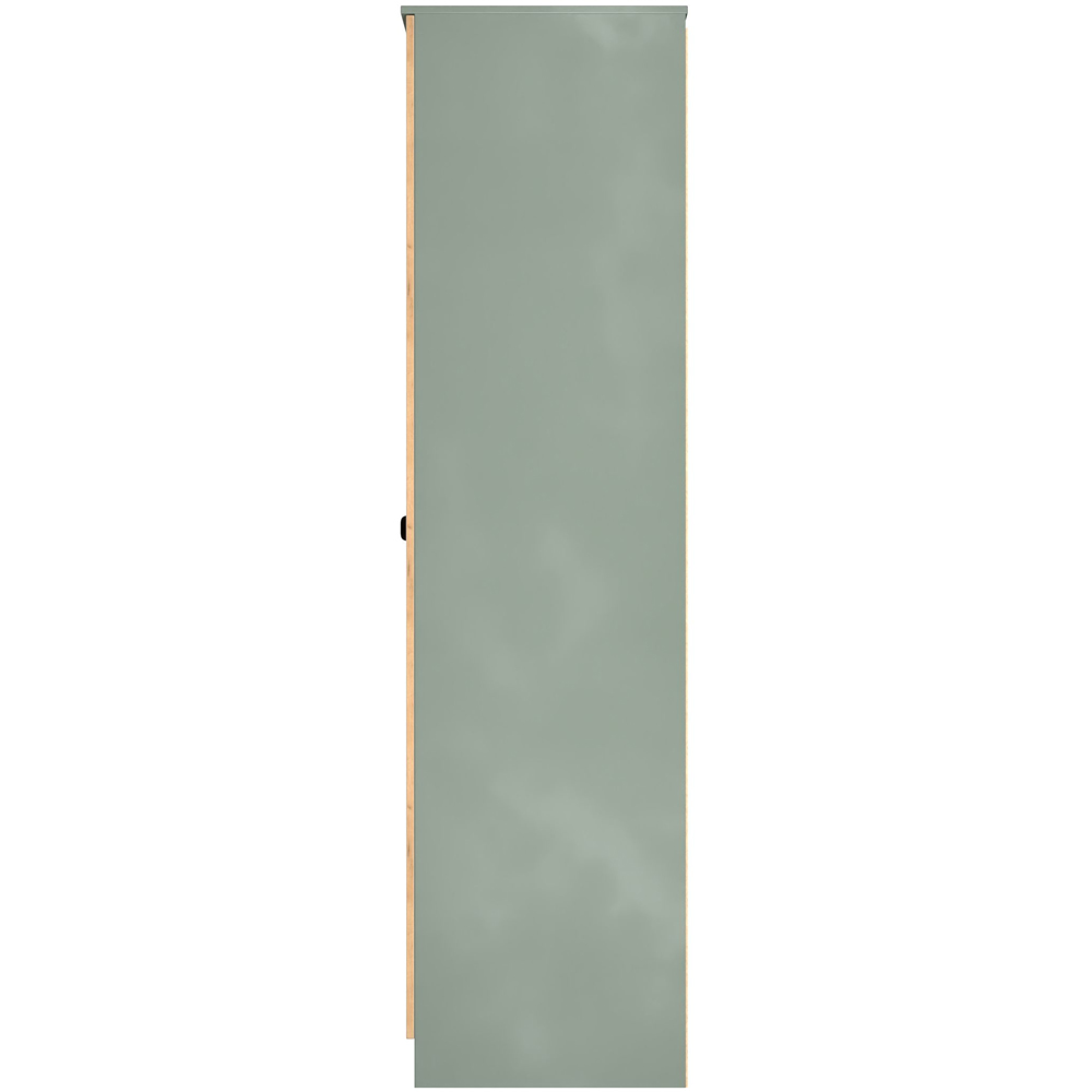 Crowndale Bora 2 Door Gold Oak and Reed Green Tall Double Wardrobe Image 3