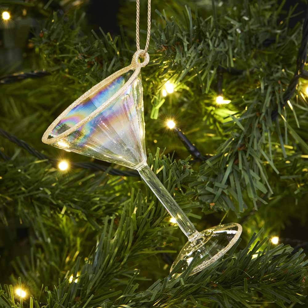 Wilko Luxe Cocktail Glass Christmas Ornament Image 2