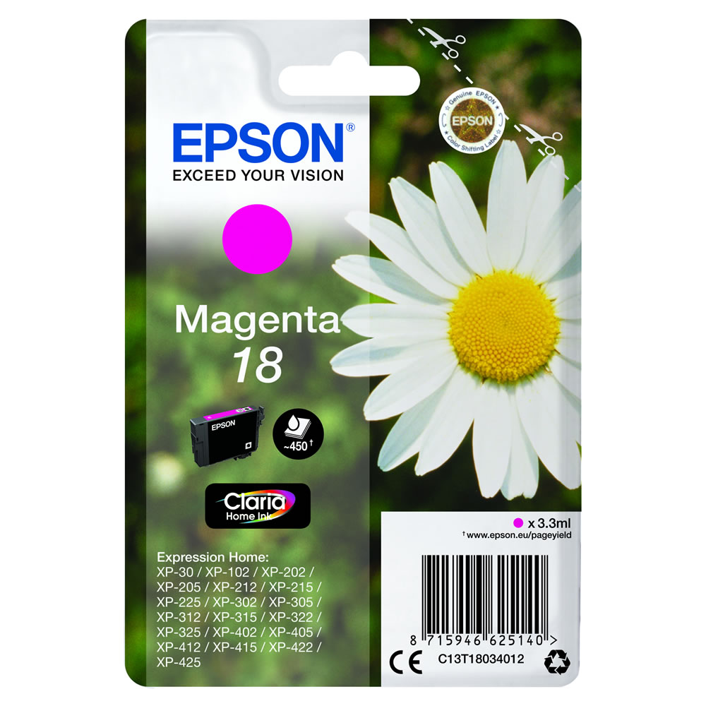 Epson 18 Magenta Ink Cartridge Image