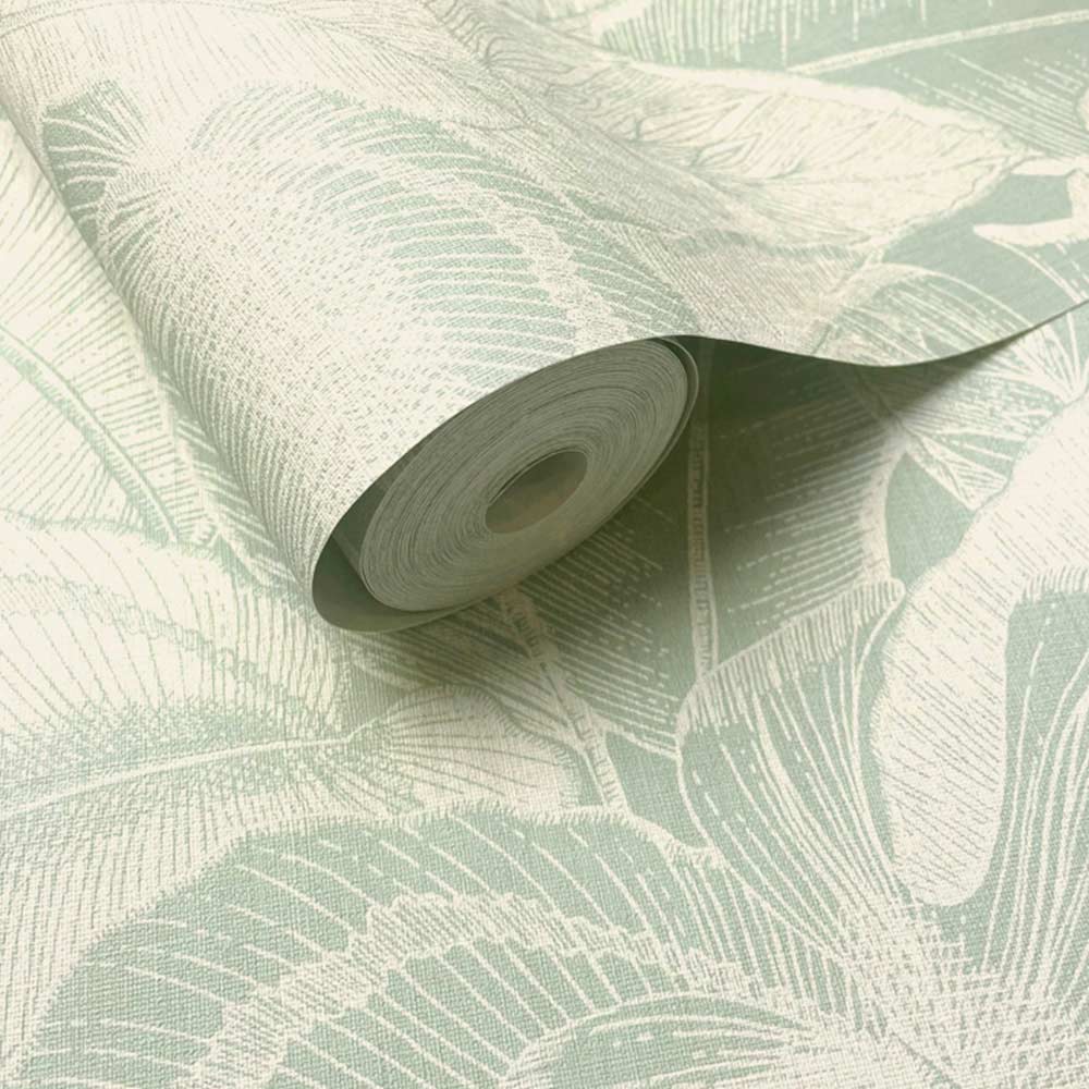 Holden Decor Linear Palm Leaf Sage Wallpaper Image 2