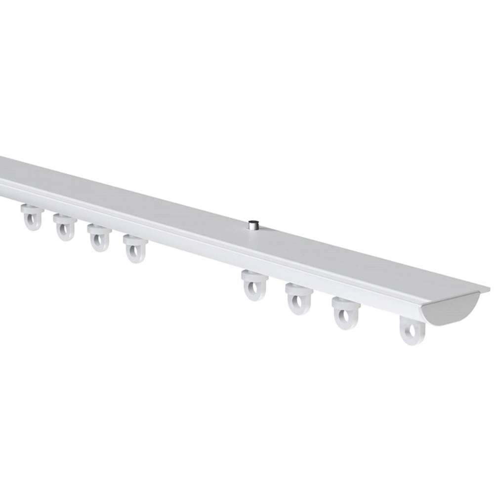 New Edge Blinds 160cm Hidden Ceiling Fix Aluminium White Curtain Hanging Track Image