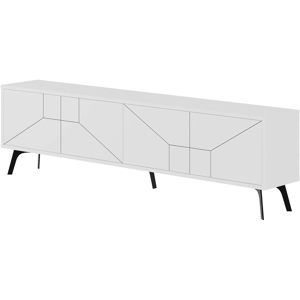 Decortie Dune 4 Door White TV Unit Image 2