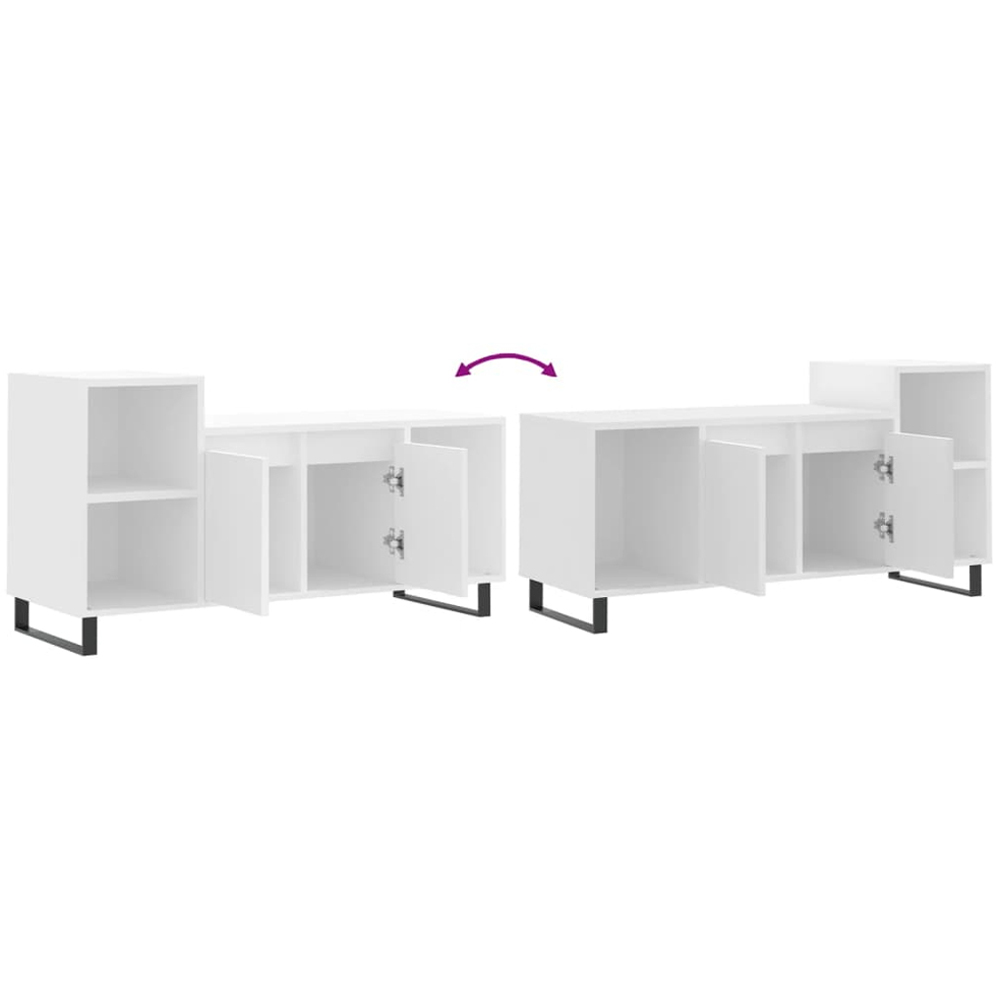 vidaXL 2 Door 3 Shelf White TV Cabinet Image 9