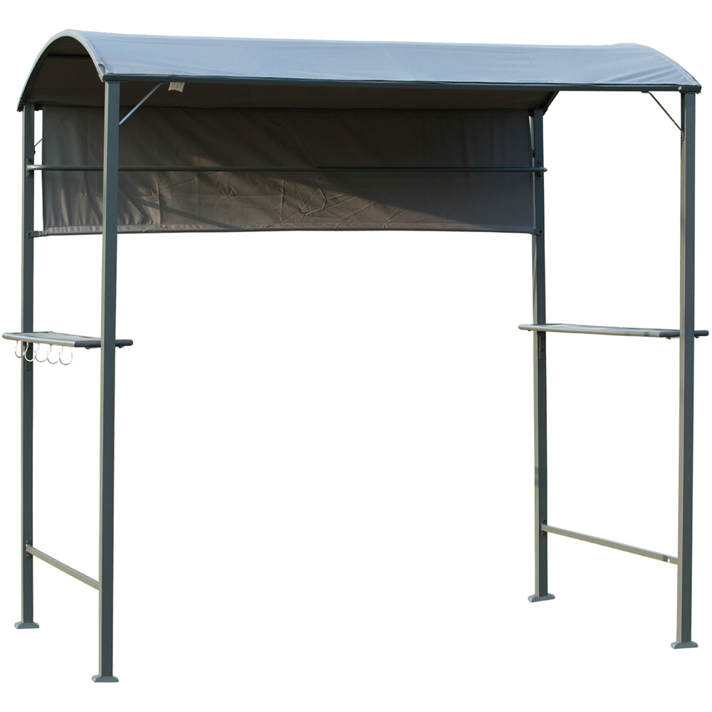Outsunny Grey Metal Frame Outdoor BBQ Gazebo Canopy Image 2