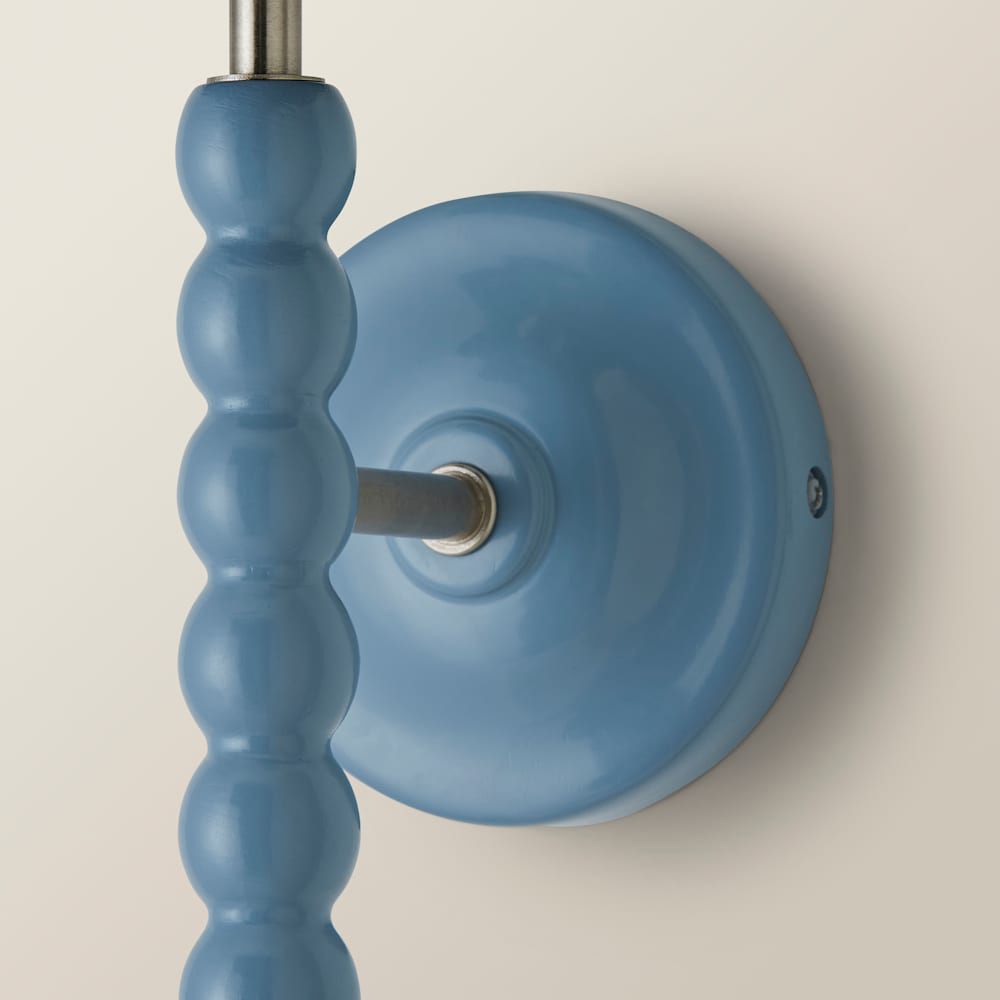 ValueLights Navy Trim Scallop Shade Blue Bobbin LED Wall Light with Bulb 2 Pack Image 5