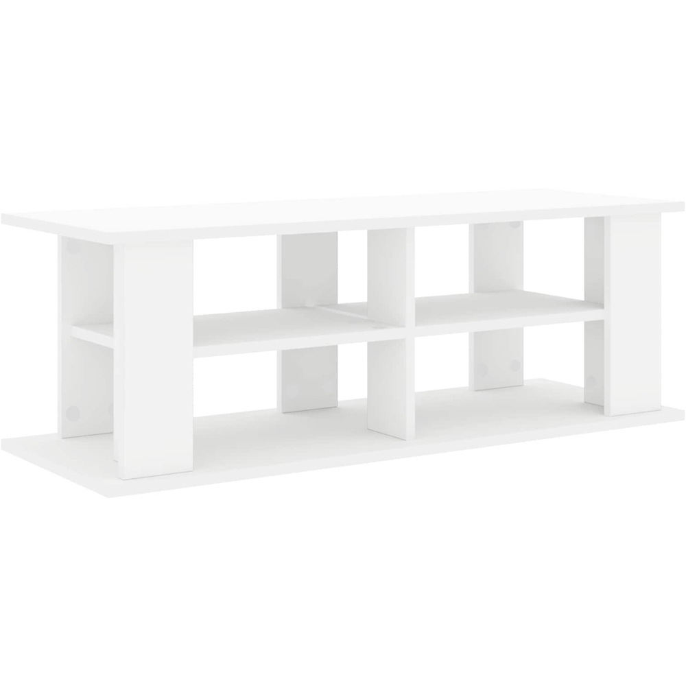 vidaXL 4 Shelf White TV Stand Image 2