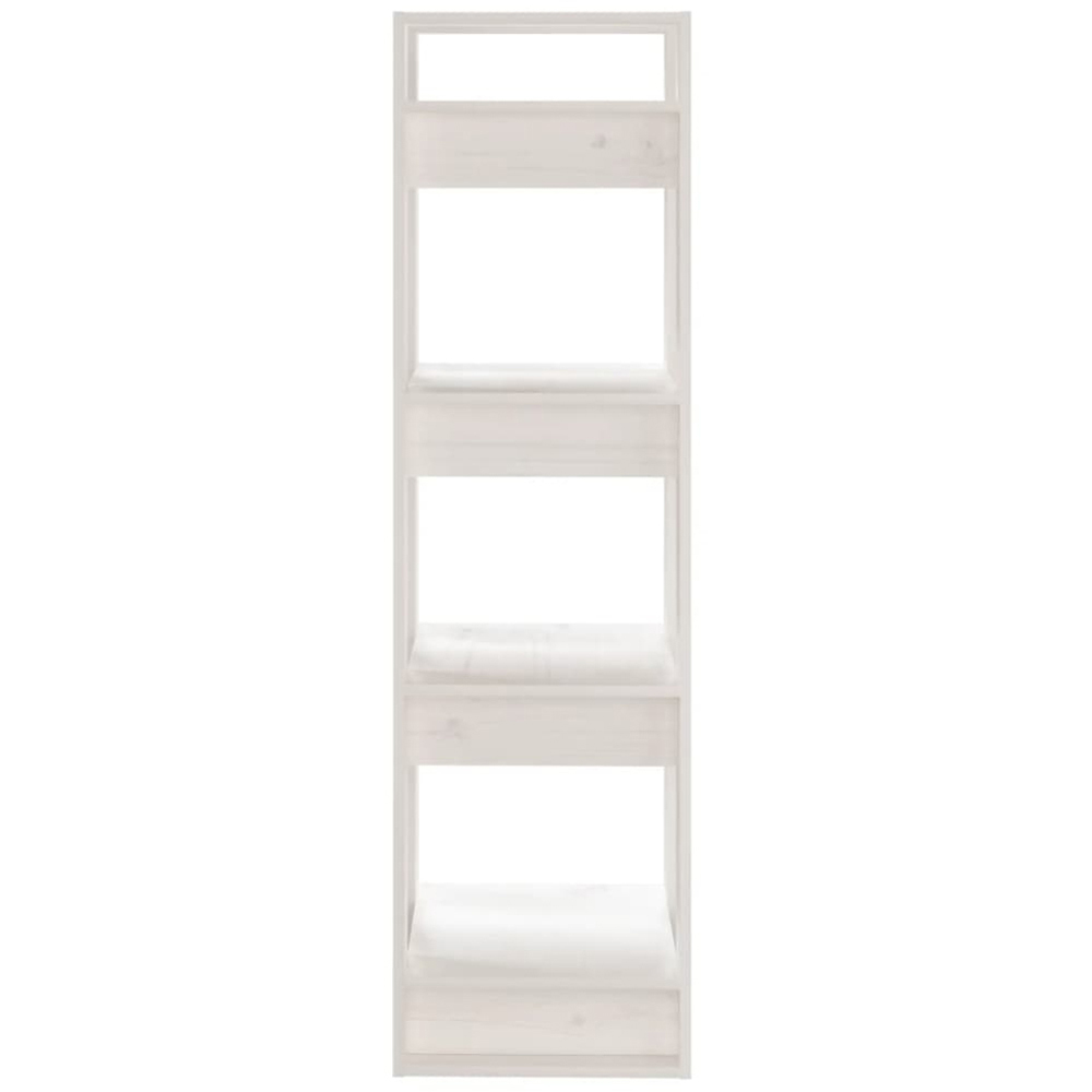 vidaXL 4 Shelf White Solid Pine Wood Bookcase Image 5