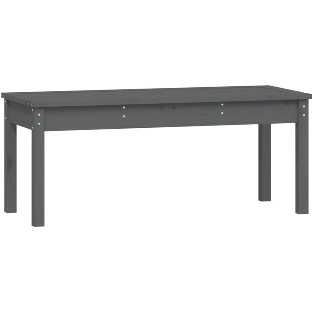 vidaXL Grey Solid Pine Wood Slatted Garden Bench 109 x 44 x 45cm Image 2