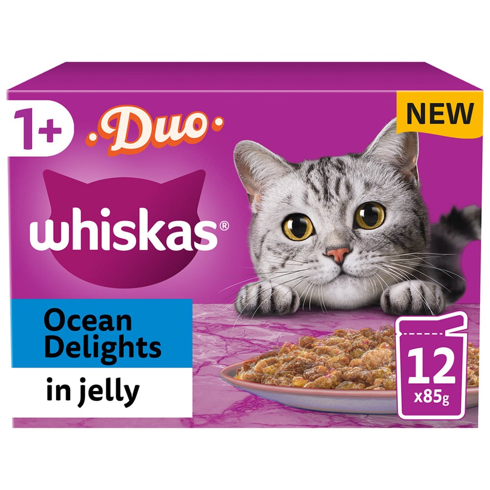 Whiskas Pouches Ocean Delight in Jelly Adult Cat Wet Food 85g Case of 4 x 12 Pack Image 2