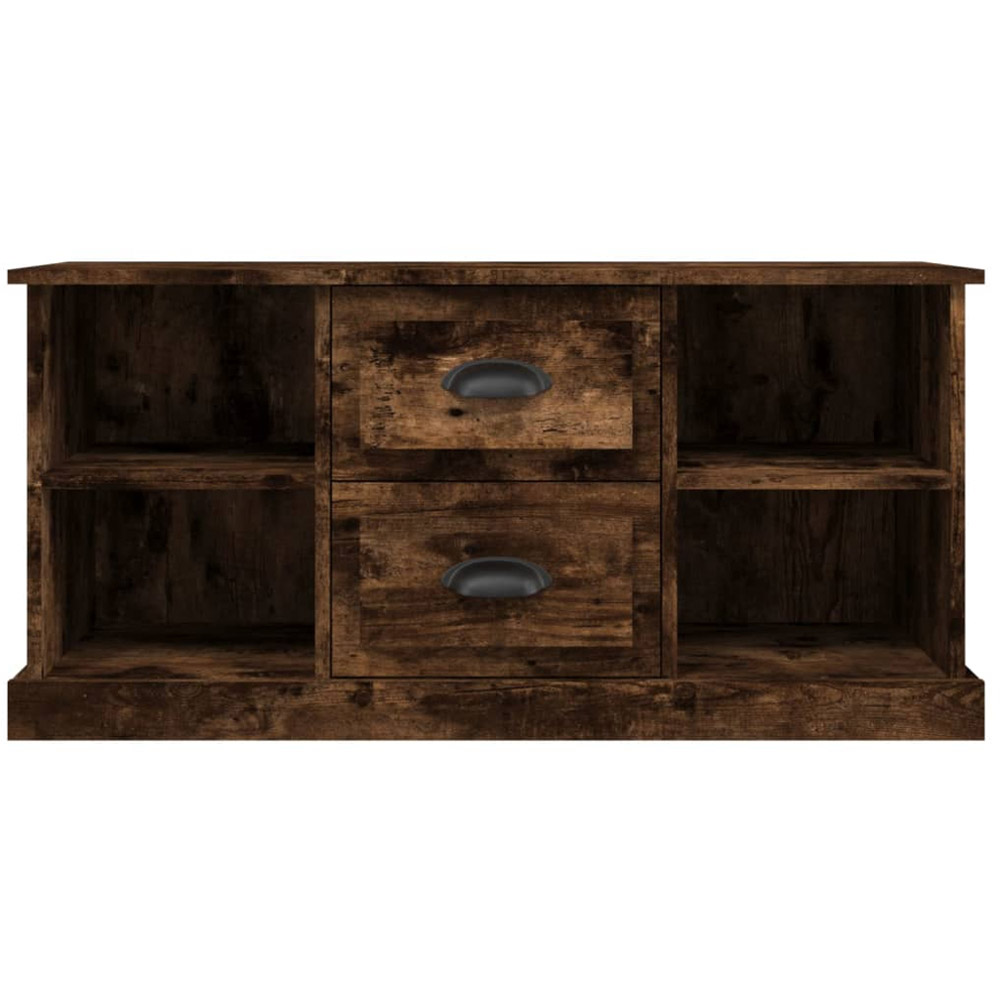 vidaXL 2 Drawer 4 Open Shelf Smoked Oak TV Cabinet Image 6