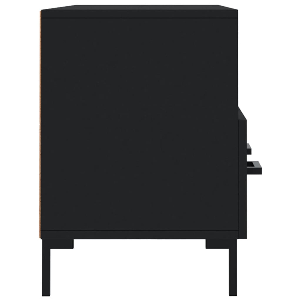vidaXL 3 Drawer 3 Shelf Black TV Cabinet Image 7