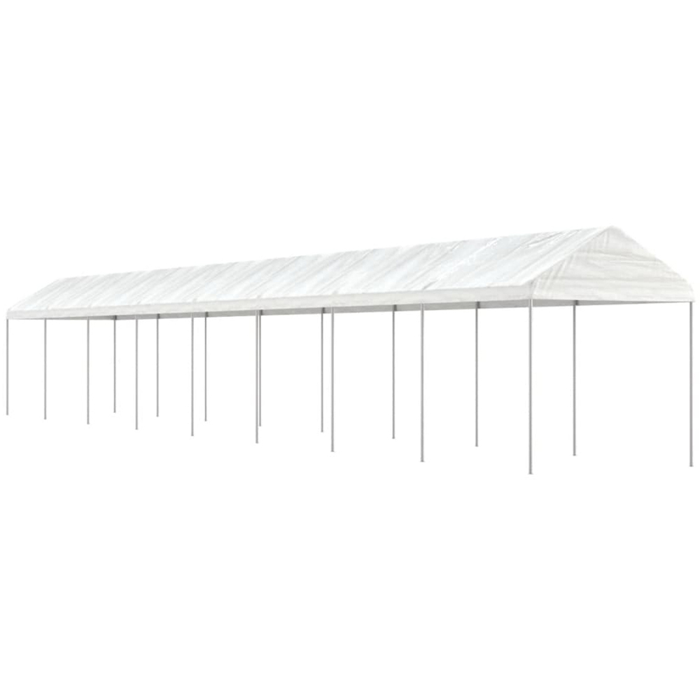 vidaXL 17.84 x 2.28m White Gazebo with Roof Image 1