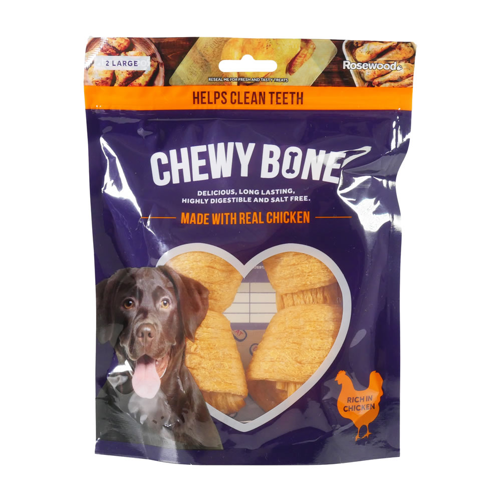 Rosewood 2 pack Chewy Chicken Bones for Dogs Image 1