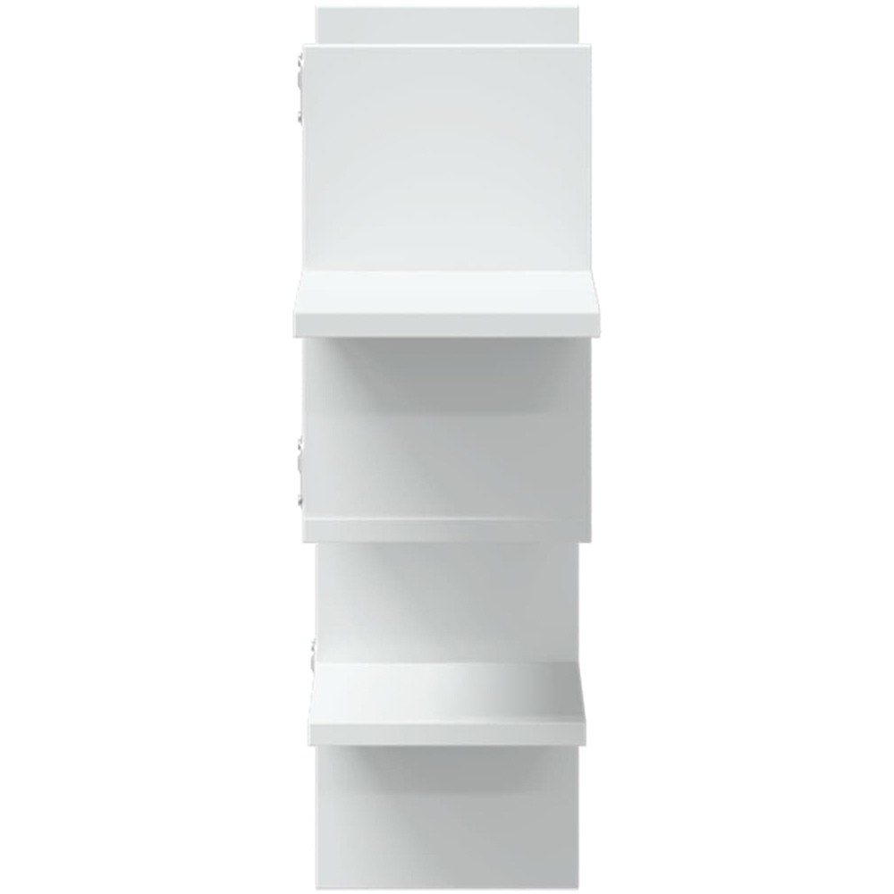 vidaXL 8 Shelf White Floating Wall Shelf Image 4