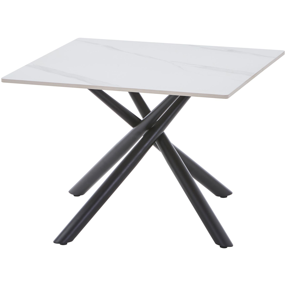 wilko Arlo White Wood Grain Ceramic End Table Image 4