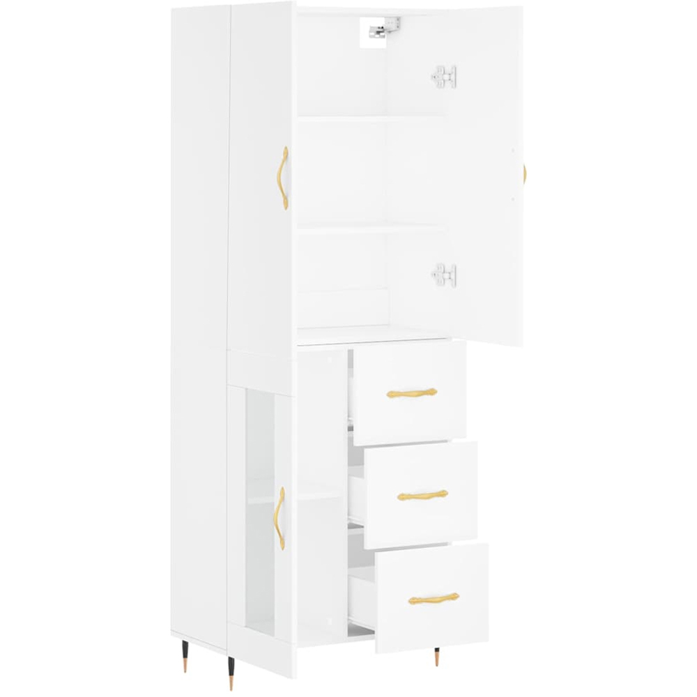 vidaXL 3 Door 3 Drawer White Highboard with Metal Legs Image 4
