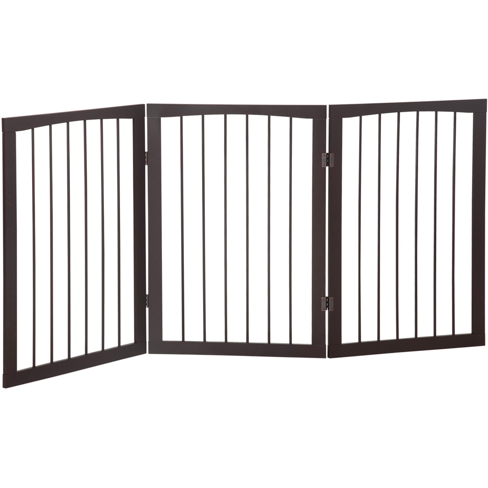 Pawhut Wooden Foldable Free Standing Pet Safety Gate Image 1