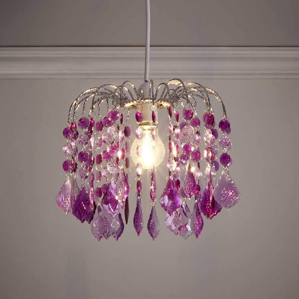 Wilko Purple Acrylic Drop Light Shade Image 2