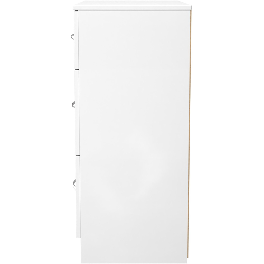 Crowndale Avon 3 Drawer Matt White Deep Chest of Drawers Ready Assembled Image 3