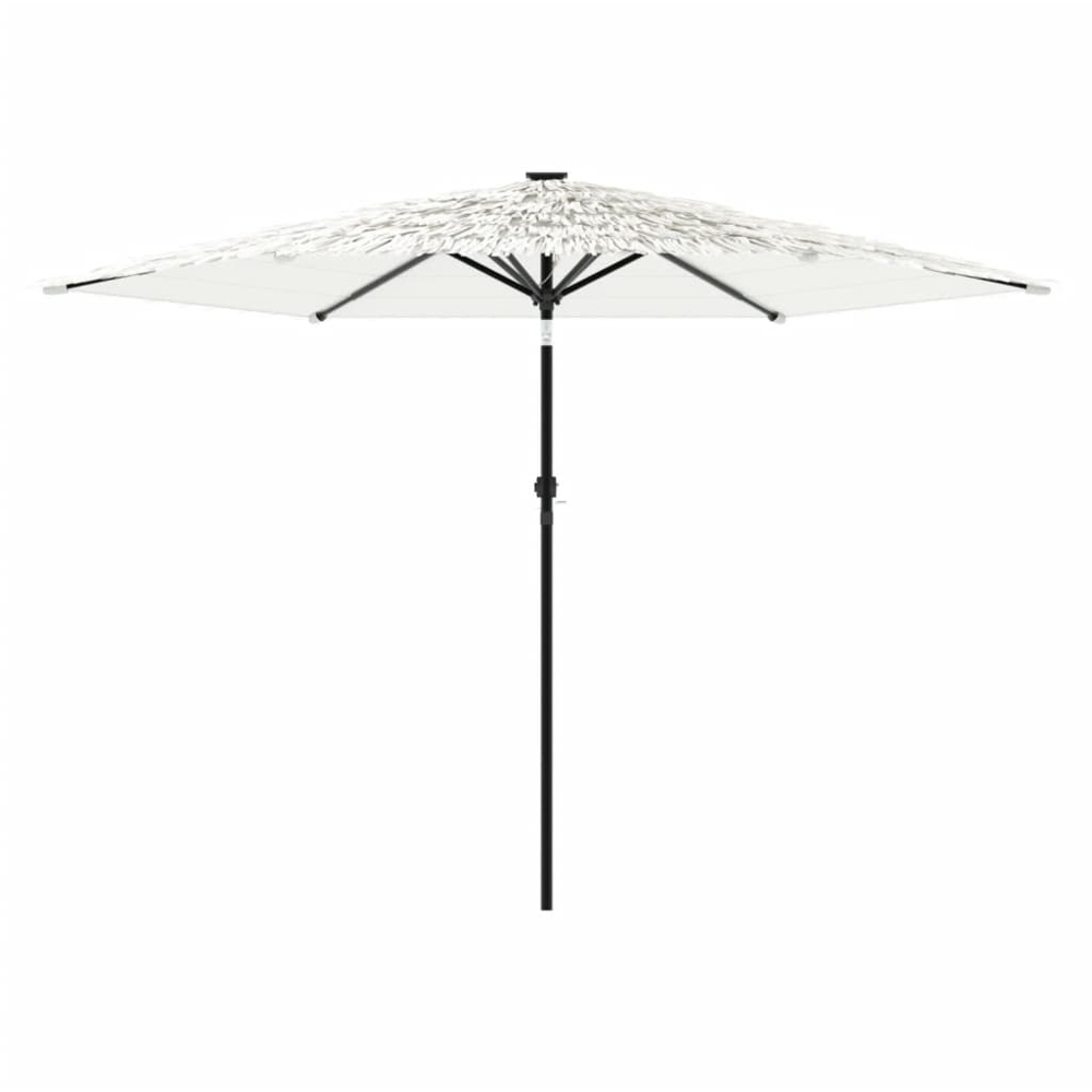 vidaXL White Straw Top Garden Parasol with Steel Pole 2.8m Image 3