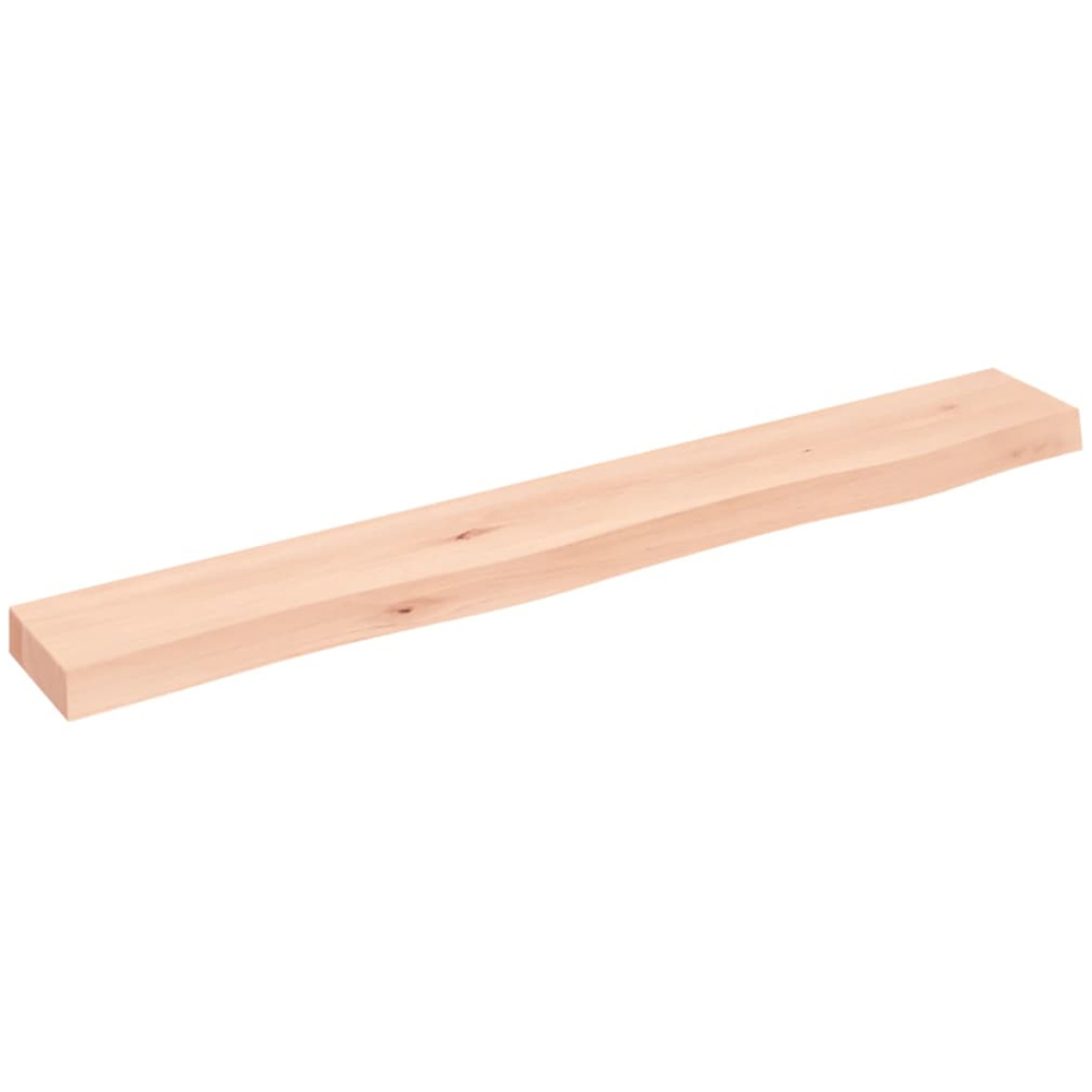 vidaXL 80 x 10 x 4cm Untreated Solid Wood Oak Wall Shelf Image 1
