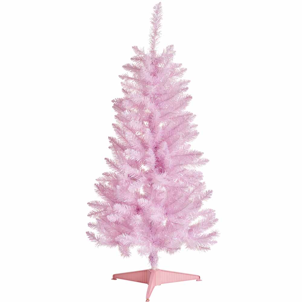 Wilko 4ft Pink Artificial Christmas Tree   Image 1
