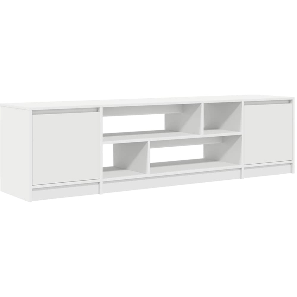 vidaXL 2 Door 4 Shelf White TV Cabinet Image 2