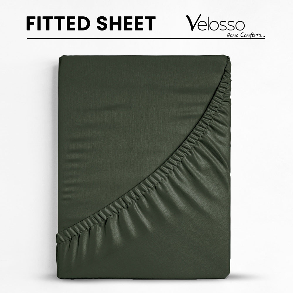 Velosso Microfibre Single Olive Fitted Sheet Image 4