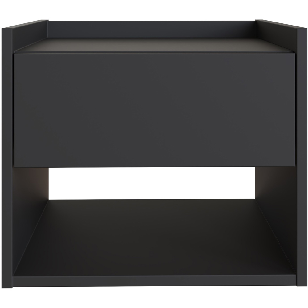 GFW Harmony Single Drawer Anthracite Black Wall Mounted Bedside Table Set of 2 Image 4