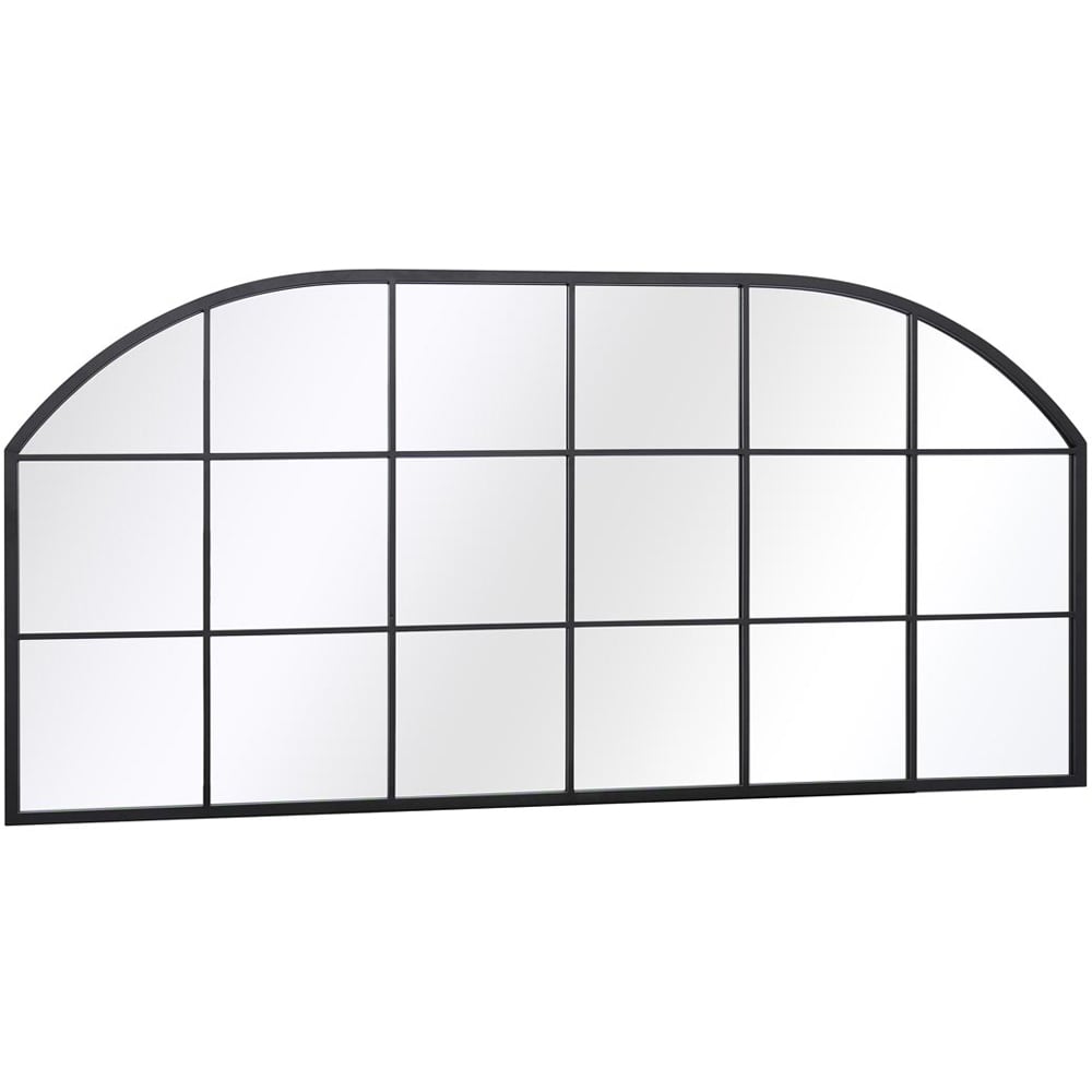 MirrorOutlet The Arcus Black Metal Arched Window Wall Mirror 174 x 85cm Image 3