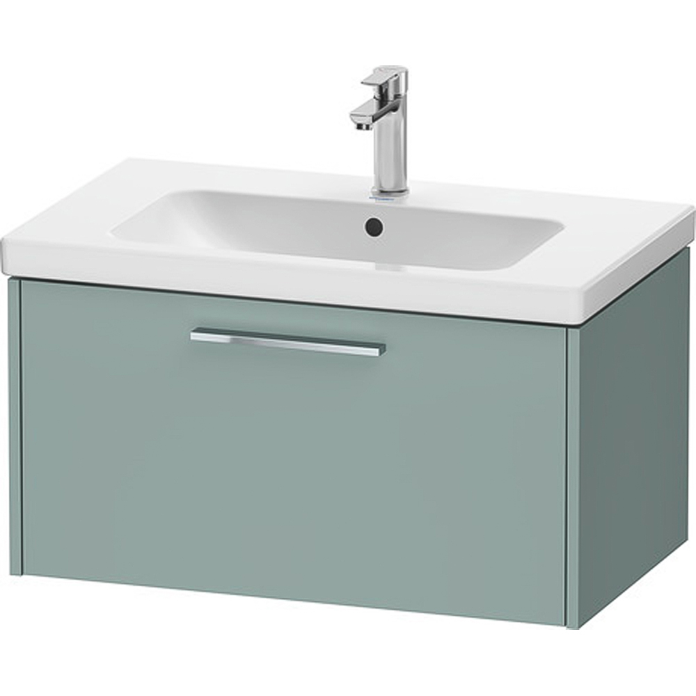 Duravit D-Code Single Drawer Fjord Green Wall Hung Vanity Unit 784 x 460mm Image 1