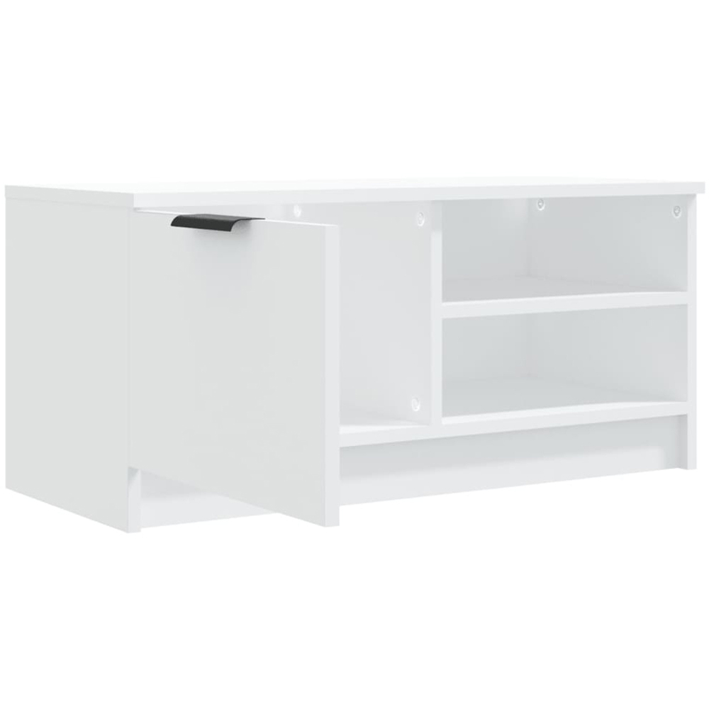 vidaXL Single Door 2 Shelf White TV Cabinet Set of 2 Image 5