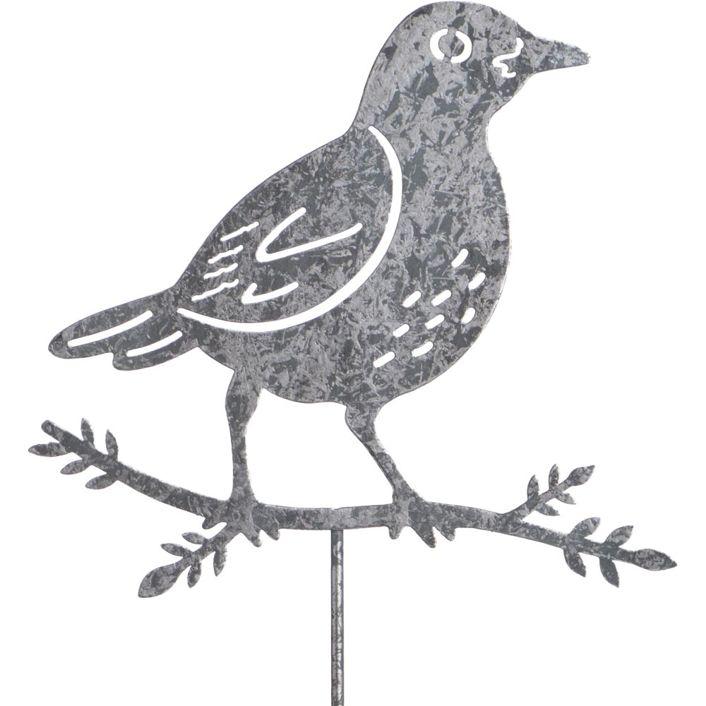 Wilko Black Decorative Garden Bird Stake Image 2