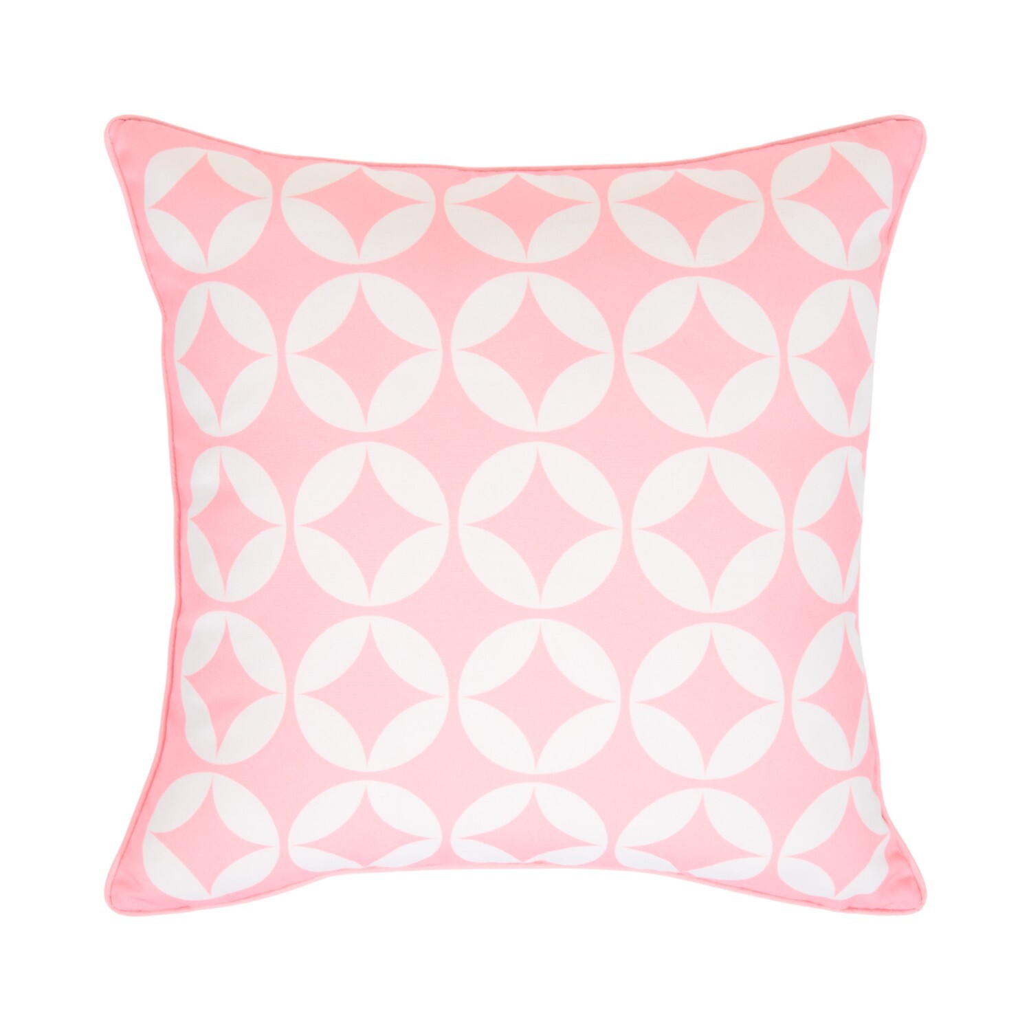 Geo Tile Outdoor Cushion Pink Image 1
