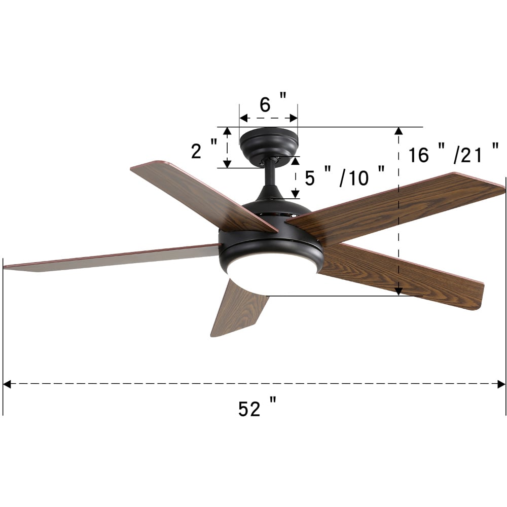 Living and Home Rustic Wooden LED Ceiling Fan Light with Remote 52 inch Image 9