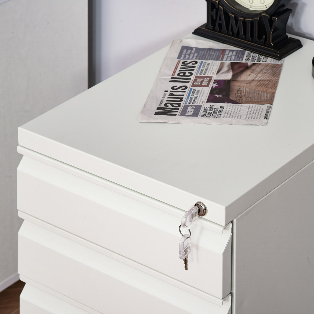 Vinsetto 3 Drawer Rolling Filing Cabinet Image 5