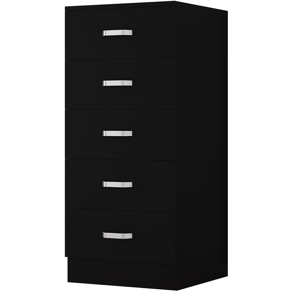 FWStyle Tunis Matt Black 5 Drawer Slim Chest Image 2